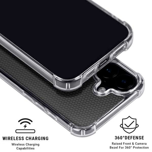 Specialty Vinyl Black Hex Texture iPhone 16 Clear Case
